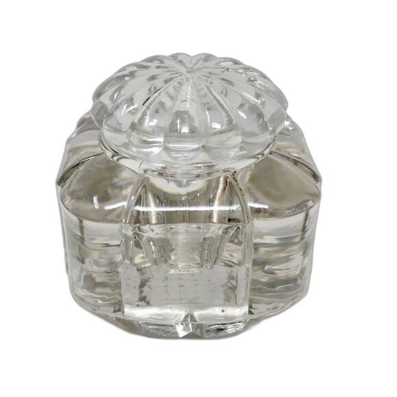 Other - Vintage Heavy Crystal Glass Inkwell Paperweight with Glass Lid